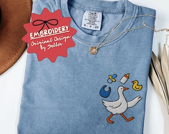 Embroidered New Mom Shirt, First Time Mom Gift