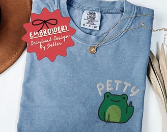 Embroidered Frog Shirt, Rage Consumes Me Embroidered T Shirt, Nature Lover Tee, Trendy Frog Shirt