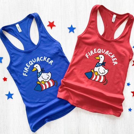 4th of July Tank Top Racerback, Funny 4th of July Top, Funny Goose 4th of July Tank Top, Memorial Day Tank Top