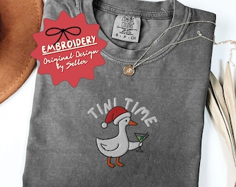 Embroidered Funny Silly Goose Christmas Shirt, Gift for Bestie, Gift for Her