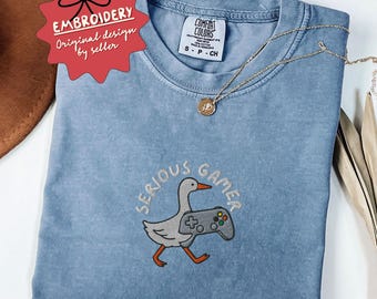 Embroidered Funny Gamer Shirt, Video Gamer Funny T Shirt, Gift for Gamer
