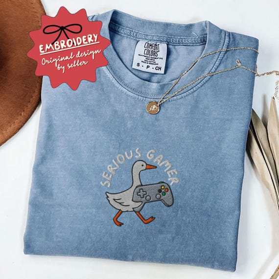 Embroidered Funny Gamer Shirt, Video Gamer Funny T Shirt, Gift for Gamer