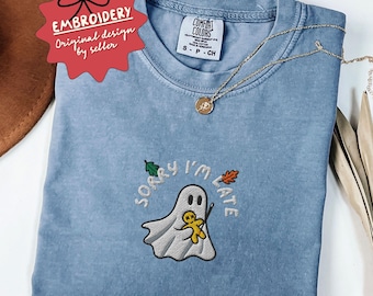 Embroidered Halloween Ghost Shirt, Silly Ghost Halloween Shirt, Comfort Colors Halloween Ghost Lover Gift, Spooky Ghost Season
