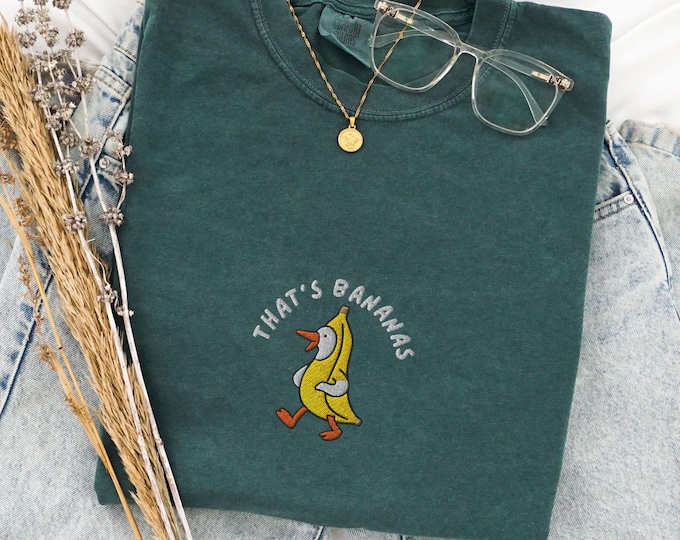 Embroidered Got Too Silly Goose Shirt, One Silly Goose TShirt, Funny Unhinge T Shirt, Goose Lover Tee, Gift for Her - F-6-Center