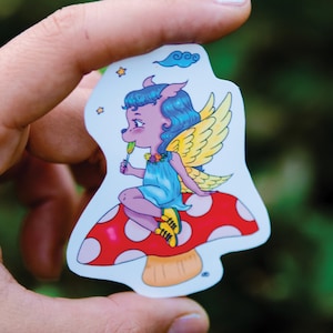 Fairy Cat original art vinyl sticker