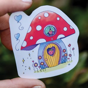 Adesivo in vinile originale Mushroom Cottage