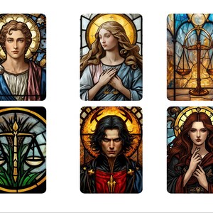 Soul Marker Mini Deck — 52-Card Printable Reflection Cards | Zodiac Archetypes • Cusp Sigils • Sacred Stained-Glass Art