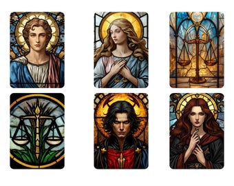 Soul Marker Mini Deck — 52-Card Printable Reflection Cards | Zodiac Archetypes • Cusp Sigils • Sacred Stained-Glass Art