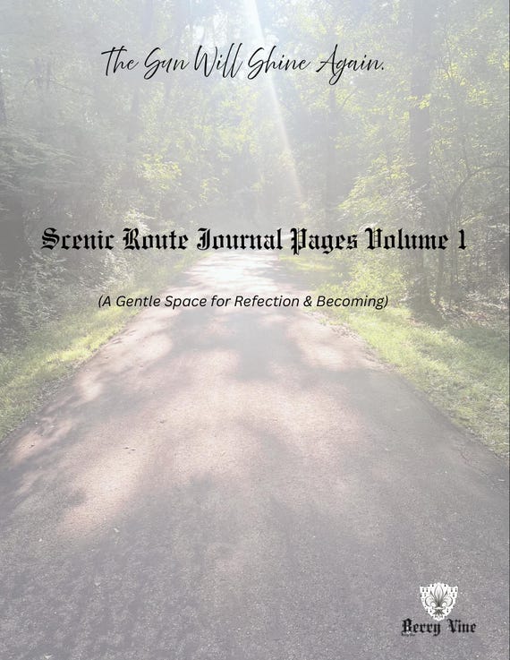 Scenic Route Journal Pages | Printable Reflection Prompts | Grief & Healing PDF | Berry Vine | Gentle Self-Care