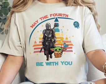 Star Wars May The Fourth Be With You Shirt, Star Wars Family Shirt, Vintage Star Wars Grogu Shirt, Retro Mandalorian Shirt 261255