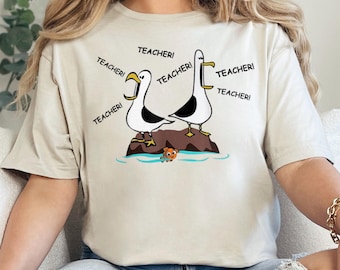 Custom Teacher Nemo Seagull Shirt, Custom Finding Nemo Shirt Personalization Seagull  Shirt, Disney World Shirt, Funny Teacher Shirt, 262577