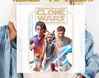 Star Wars The Clone Wars Ready to Press DTF Transfer: DIY Heat Transfer vintage Star Wars  Iron On Decal The Clone Wars Ready To Press
