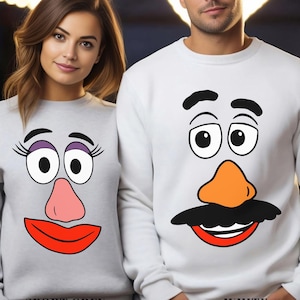 Mr. Potato And Mrs. Potato DTF Transfers, Disney Couples Heat Press Transfers, Toy Story Potato Face Matching Iron On Decal Funny Face DTF