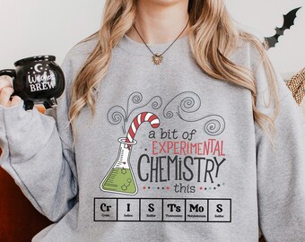 A Bit Of Experimental Chemistry This Christmas Sweatshirt Science Periodic Table Hoodie Chemistry Teacher Gift Crewneck New Chemistry 263746