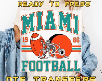 Gráfico de ciudad de fútbol americano listo para prensar DTF Transferencia: Transferencia térmica DIY de fútbol ciudad a juego lista para prensar DTF de fútbol