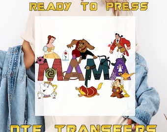 Beauty and the Beast Custom DTF Transfer Belle Ready to Press Tale As Old As Time Family Heat Press Transfer,  Custom Girly Belle DTF