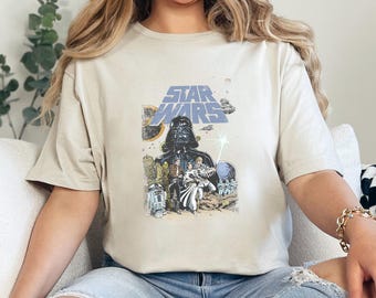 Retro Disney Star Wars Shirt, Vintage Star Wars Tee, Star Wars Tee Star Wars Lover Gift Shirt Disney Star Wars Family Shirt 263205