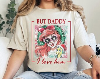 Camiseta de princesas Disney, Camiseta de Cenicienta "Meet Me At Midnight", Camiseta "But Daddy I Love Him", Camiseta navideña de princesas Disney 264347