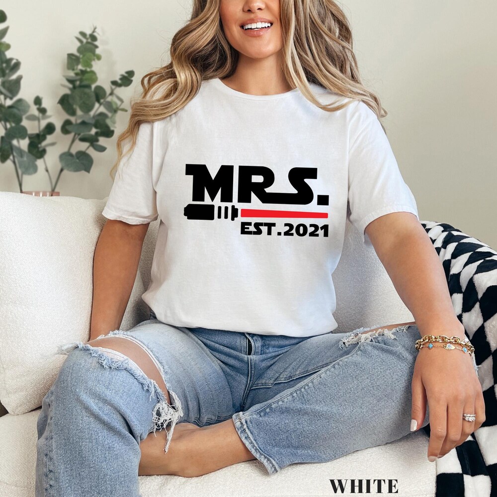Peckshirt Custom Mr And Mrs Star Wars Shirts, Valentines Shirt, Star Wars Matching Couple Tee, Mr And Mrs Matching Tees, Star Wars Honeymoon Shirt