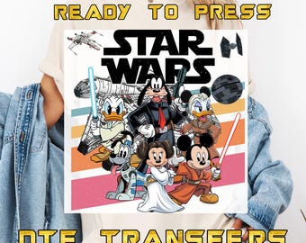 Star Wars Mickey And Friends Heat Press Transfer, Disney Mickey Han Solo Ready To Press DTF, Goofy Stormtrooper Iron On DTF Transfer