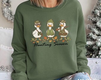 Silly Goose Hunting Season Sweatshirt, Hunting Goose Sweatshirt, Camo Fall Hunting Hoodie, Funny Duck Hunting Season Crewneck 264132