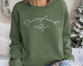 Mickey Disneyland Est 1955 Sweatshirt, Classic Disney Sweatshirt,Retro Mickey Hoodie, Disney Park Hoodie, Disneyland Classic Crewneck 263096