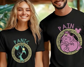 Transferencias termoadhesivas de Hércules y Dolor de Disney, Transferencias termoadhesivas a juego para parejas de Dolor y Pánico, Calcomanía termoadhesiva a juego de Hércules