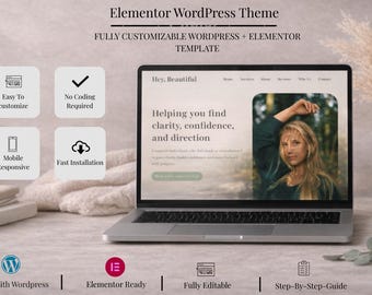 Plantilla de sitio web de coaching minimalista / Tema Elementor de WordPress
