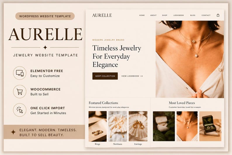 Jewelry Website Template for WordPress | Elementor WooCommerce Theme image 1