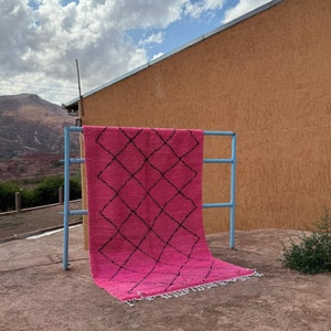 Handmade Pink rug - Moroccan Pink Rug - Handmade Berber Rug - Moroccan Berber Rug - Beni Ourain Rug - Morocco Tufted Rug - Moroccan area rug