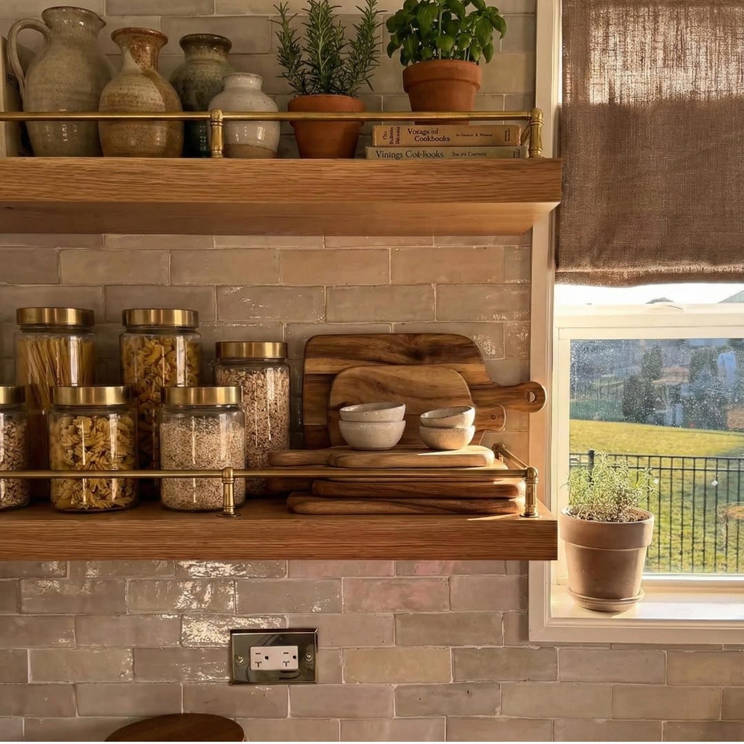 Cook Top Fiddle Rails Unlacquered Solid Brass Gallery Rail | Vintage Fiddle Rail for Kitchen ...