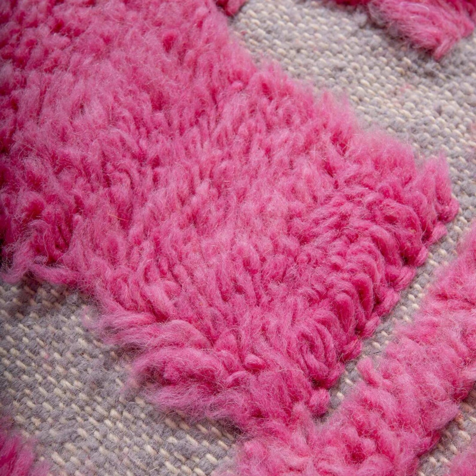 Pink Moroccan Rug Pink Tufted Rug Handwoven Wool Carpet, Modern Berber ...