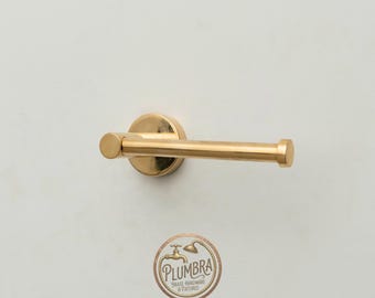 Unlacquered Brass Toilet Paper Holder, Solid Brass Wall Mount
