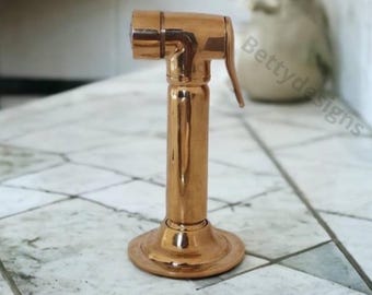 Unlacquered Brass Kitchen Sprayer, Handmade Sprayer With High Pressure