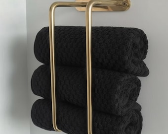 Modern Brass Towel Rack : Minimalist Wall Mounted Towel Holder