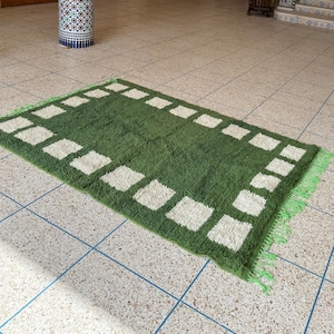 Custom Green rug - Moroccan rug Green - Handmade rug - Moroccan berber rug - Beni ourain rug - Morocco rug - Moroccan area rug.