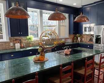 Hand Hammered Copper Pendant Light | Kitchen Island Lighting