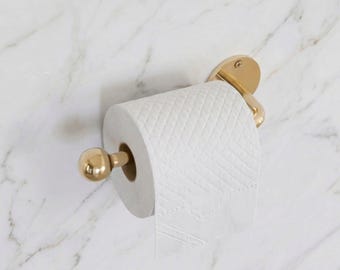 Solid Brass Toilet Paper Holder, Unlacquered Wall Mounted Towel Holder