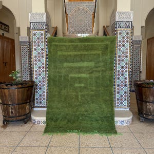 Green Moroccan Rug, Custom Green Boujad Rug, Abstract Green Carpet, Handmade Moroccan Rug, Bohemian Green rug , Green Tufted Rug , Moss Rug.