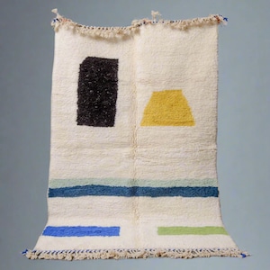 Teppich für Wohnzimmer , Handgemachter Teppich , Wollteppich , Beni Ourain Teppich , Berberteppich 200x300