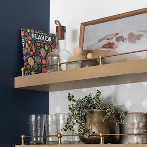 Unlacquered Brass Rail for Open Shelving | Traditional Kitchen Hardware