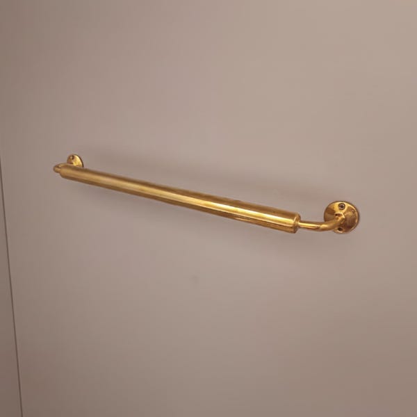 Unlacquered Brass Towel Bar: Solid Brass Wall Mounted Vintage Bathroom Decor