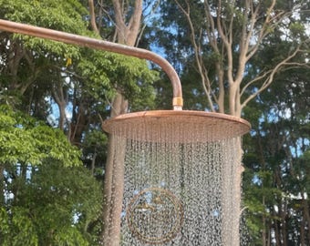 Cabezal de ducha de lluvia de cobre macizo sin lacar, de alta presión.