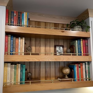 Unlacquered Solid Brass Gallery Rail | Vintage Fiddle Rail for Kitchen & Bookcase Shelves