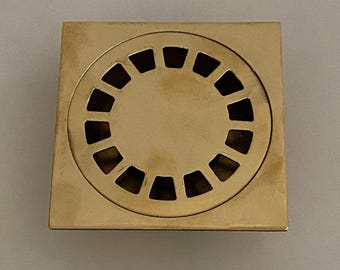 Solid Brass Floor Drain, Unlacquered Square Shower Drain