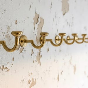 Handcrafted Unlacquered Brass Wall Hook for Bathroom & Door Use