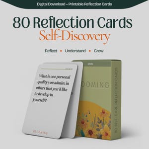 Reflexionskarten zur Selbstfindung | Tiefe Fragen für persönliches Wachstum & Achtsamkeit | Mentale Wellness-Tools | Self-Care-Geschenk