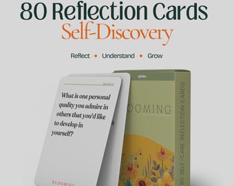 Reflection Cards for Self-Discovery | Deep Question Prompts for Personal Growth & Mindfulness | Mental Wellness Tools | Self-Care Gift