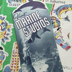 Vintage Florida brochure Marine Studios Marineland 1940s souvenir Floridiana kitsch vacation travel dolphins