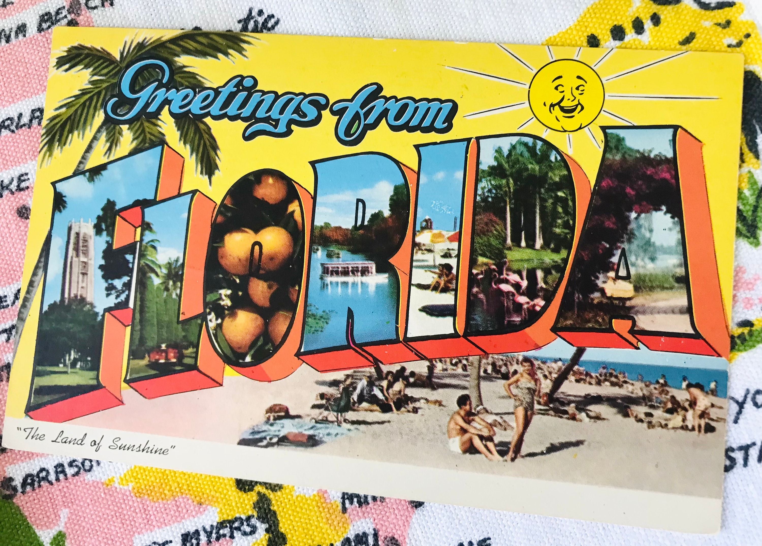 Vintage Florida Postcard Large Letter Greetings 1960s Chrome
